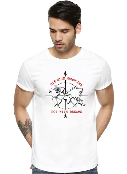 Adro Die With Memories Not With Dreams Mens Printed T-Shirt (L)