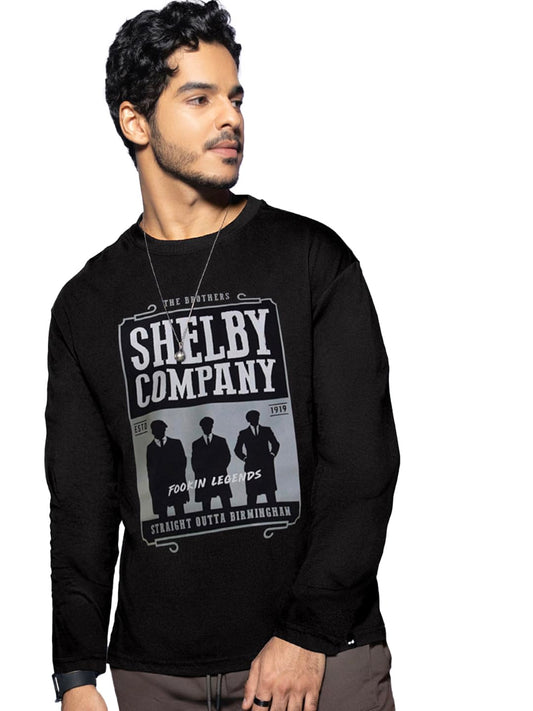 Bewakoof Mens Regular Fit Full Sleeve T-Shirt Black