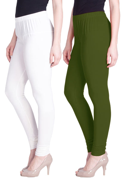 Lyra Cotton Premium Churidar Leggings For Women (Pack Of 2)
