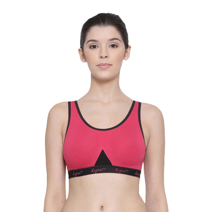 Lyra WomenS Cotton Non-Paddedwire Free Sports Bra Fuschia