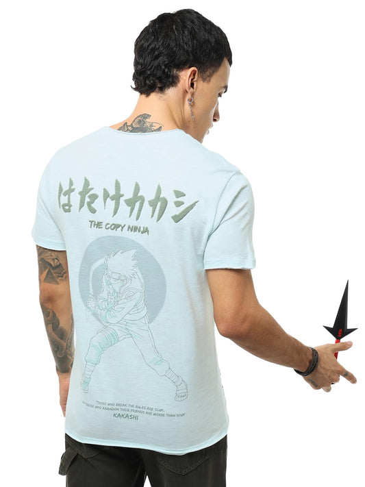 Bewakoof Air 1.0 Official Naruto Merchandise Ninja Mens Graphic Printed Regular Fit Half Sleeve Round Neck Cotton Slub T-Shirt_