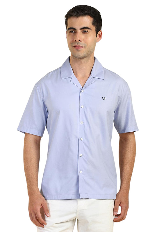 Allen Solly Men Relaxed Fit Solid Casual Short Sleeve Shirt