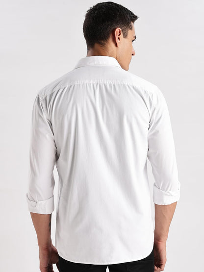 ADRO Cargo Shirts for Men | Double Pocket Mens Casual Shirt | 100% Cotton Plain Shirts | Full Sleeve Shirt | Summer - Regular Fi