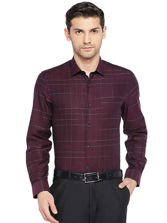 Turtle Men 100% Cotton Grey Solid Slim Fit Formal Shirt