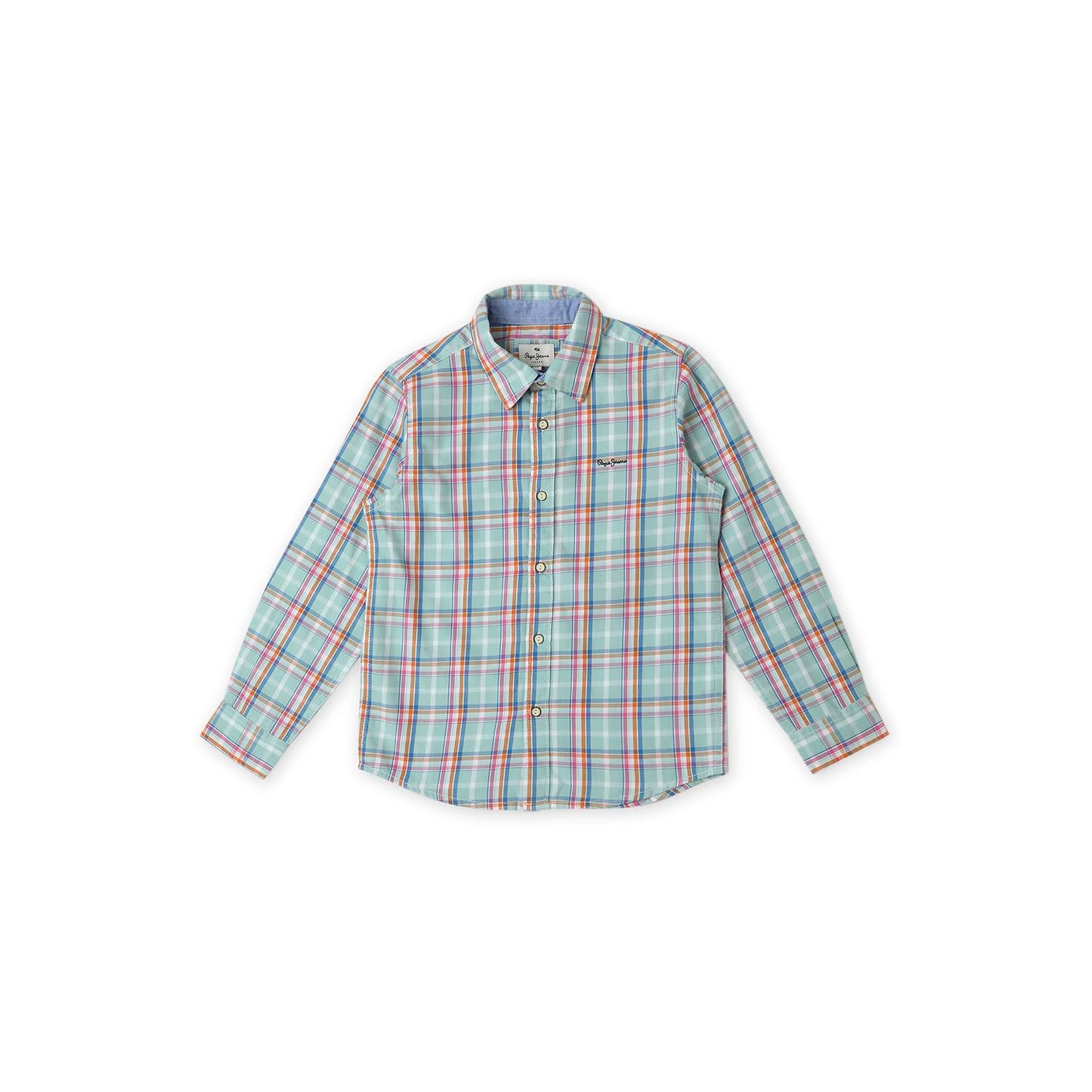 Pepe Jeans BoyS Checkered Regular Fit Shirt (Pb302632_Sea Green_Blue