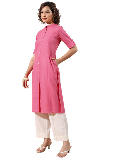 Ketch WomenS Cotton Blend Regular Dress Shirt (Khku000411_Pink
