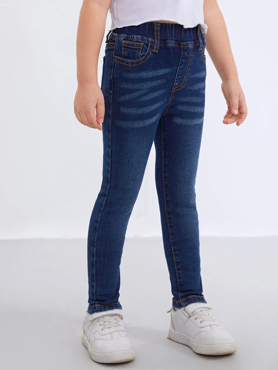 Kotty Girls Skinny Fit Solid Jeans Oxford Blue