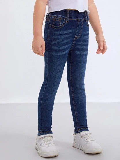 Kotty Girls Skinny Fit Solid Jeans Oxford Blue