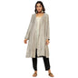 Fabindia Women Brocade A-Line Dress White_Xs