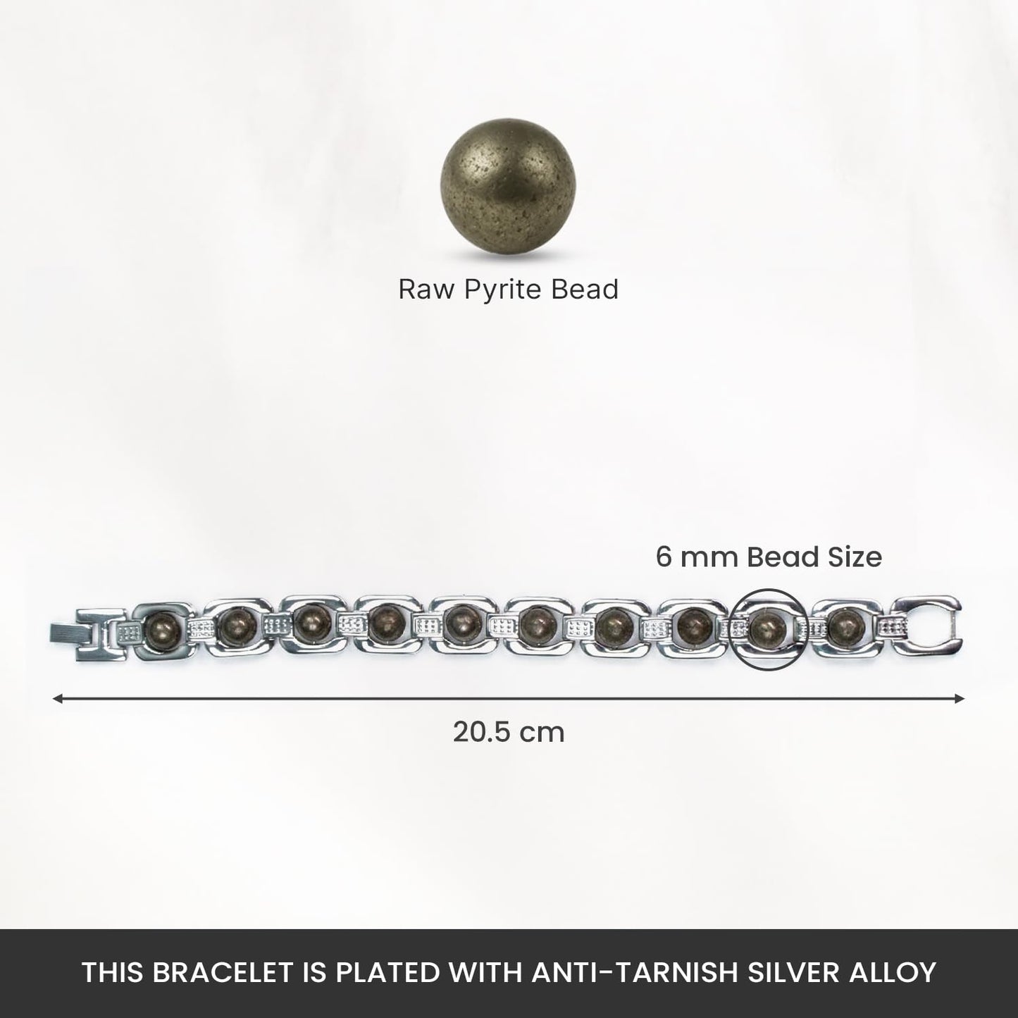 Astrotalk Metal Raw Pyrite Bracelet (Silver) | Attracts Money and Boosts Confidence | Astrology Bracelet for Man and Women | Beautifully Crafted with Healing Crystals | Gift for Man & Woman