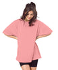 SHODOX Womens Cotton Blend Oversized Drop Shoulder Solid T-Shirt(Pack of 1)