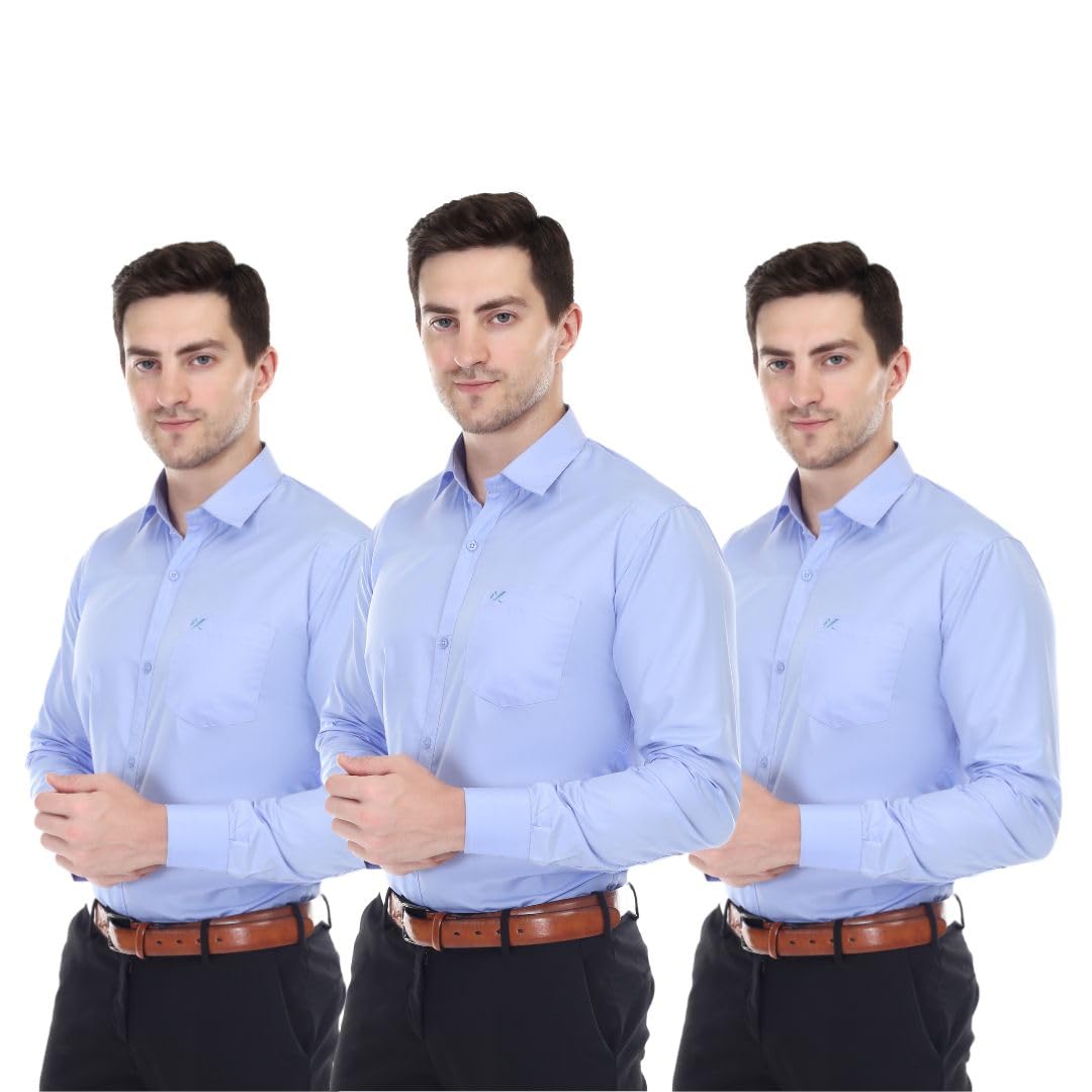 Xjarvis Clifton MenS Regular Fit Cotton Blend Plain Shirt  Full Sleeves Casual & Formal Summer Shirt With Pocket Design & Sprea