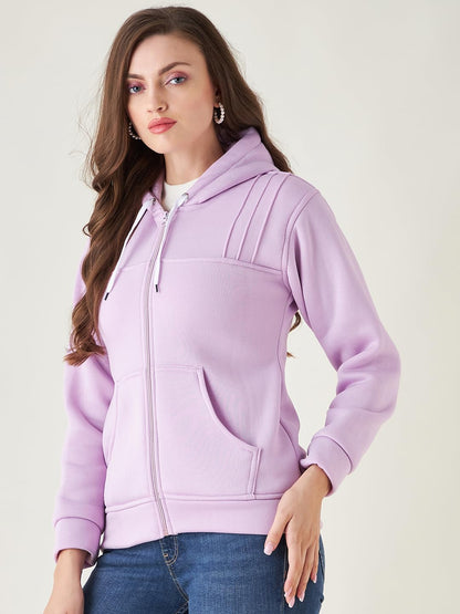 PIVL Women Solid Hooded Jacket For Winter