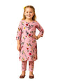 A.T.U.N. (ALL THINGS UBER NICE) Girls Floral Printed 3/4 Sleeve Kurti and Pant Set | Stylish Traditional Ethnic Wear Salwar Suit