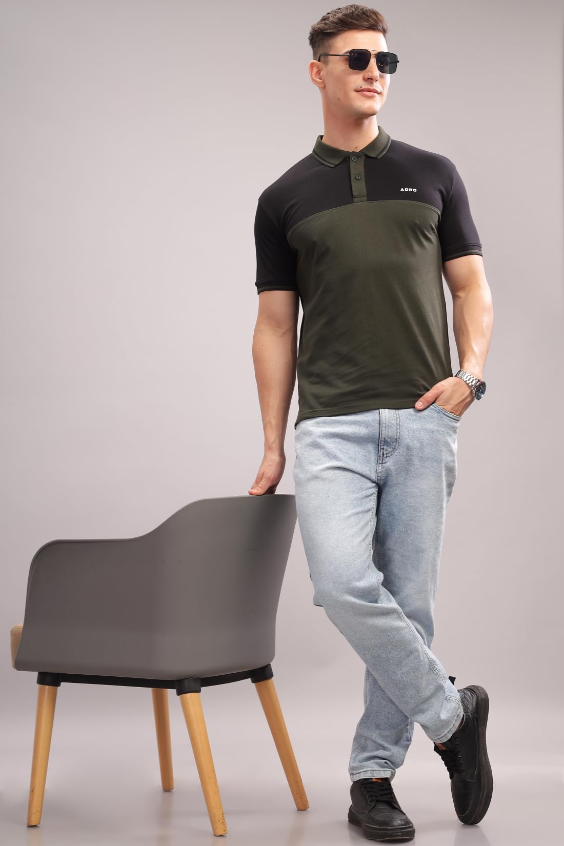 ADRO Regular Fit Polo Tshirt in 100% Cotton Multi Color Polo Also in Plus Size_PN24-L1-BLOL