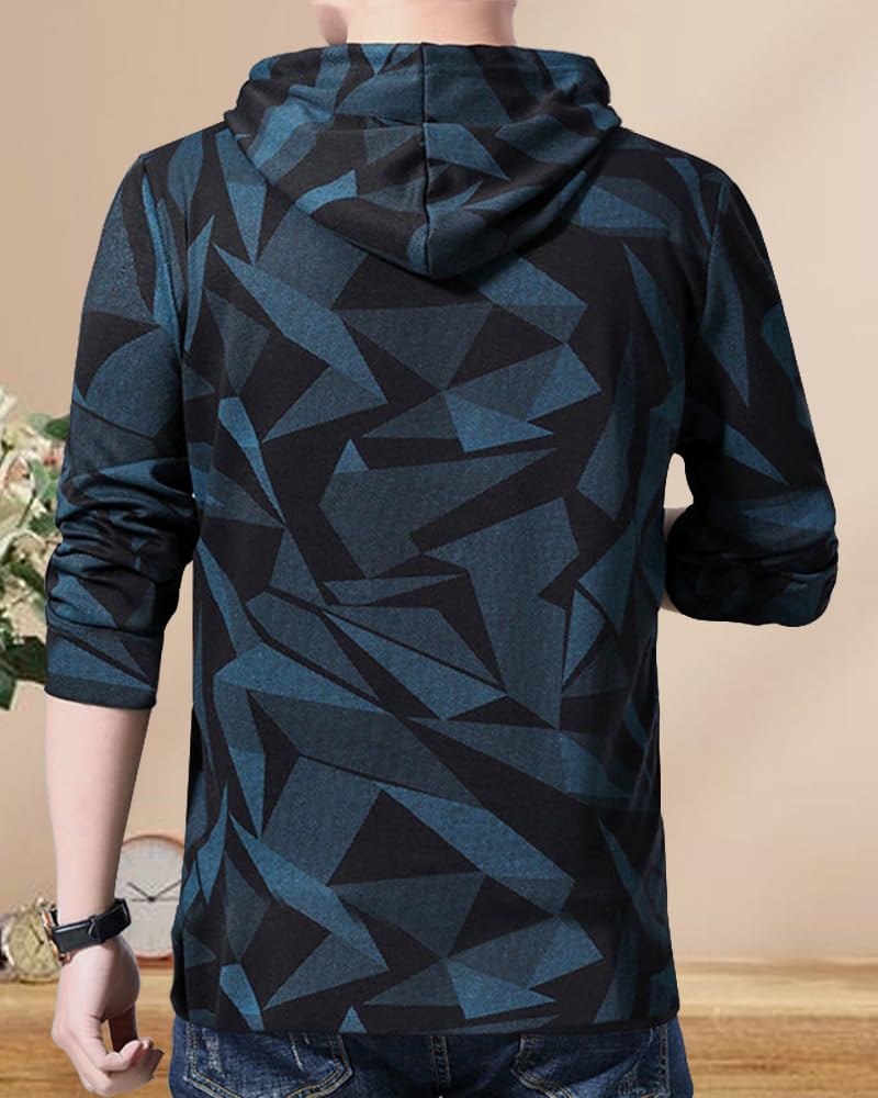 Noble Monk Men Stylish Printed T-Shirt (Pack Of 2) | Full Sleeve | Hooded Neck | Combo Hoodies For Men