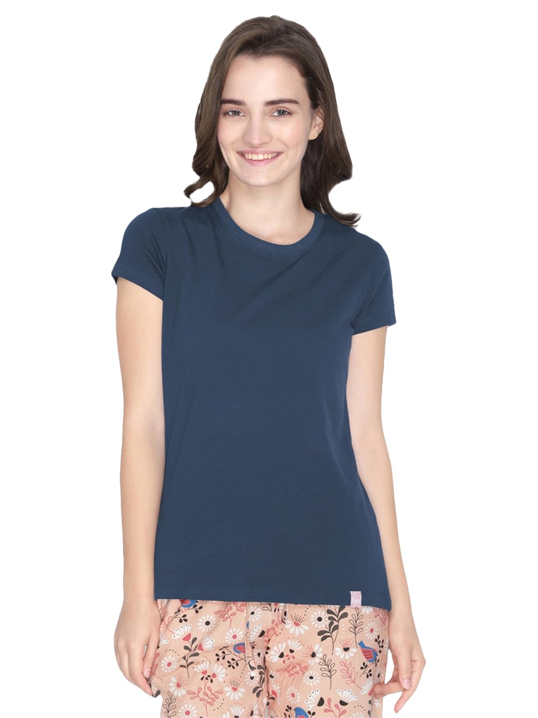 Lyra Women Solid Round Neck Tshirt