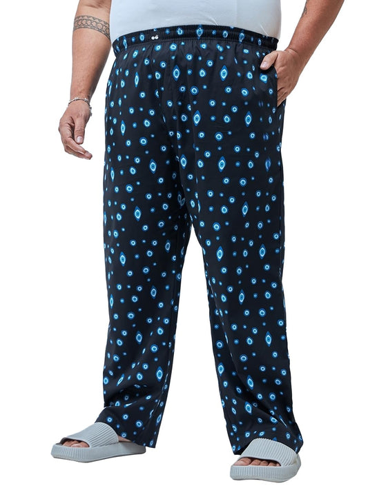 Bewakoof Mens All Over Printed Regular Fit Cotton Plus Size Pyjama_ 604926 Blue 3XL
