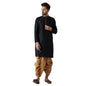 SOJANYA (Since 1958, Men's Black & Gold Silk Blend Kurta & Dhoti Set, Size: L