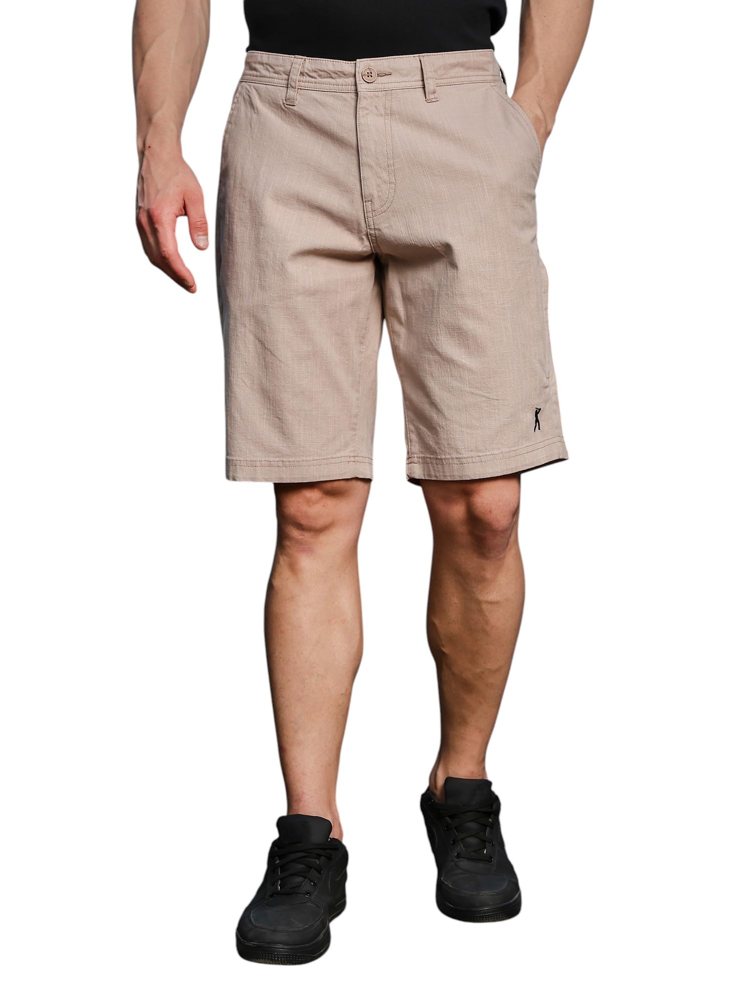 Thomas Scott Mens | Solid | Mid Rise | Light Weight | 4 Pockets | 100% Cotton | Casual | Chino | Shorts for Men (CCBS127_Khaki_