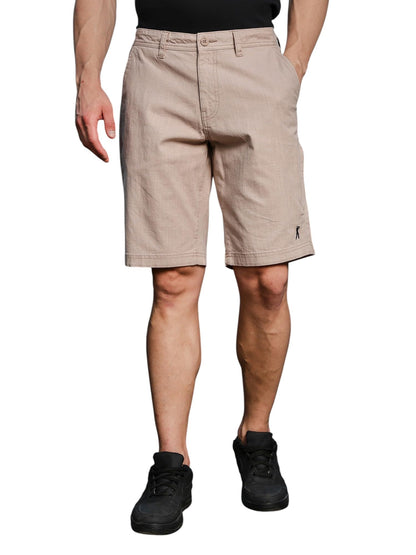 Thomas Scott Mens | Solid | Mid Rise | Light Weight | 4 Pockets | 100% Cotton | Casual | Chino | Shorts for Men (CCBS127_Khaki_