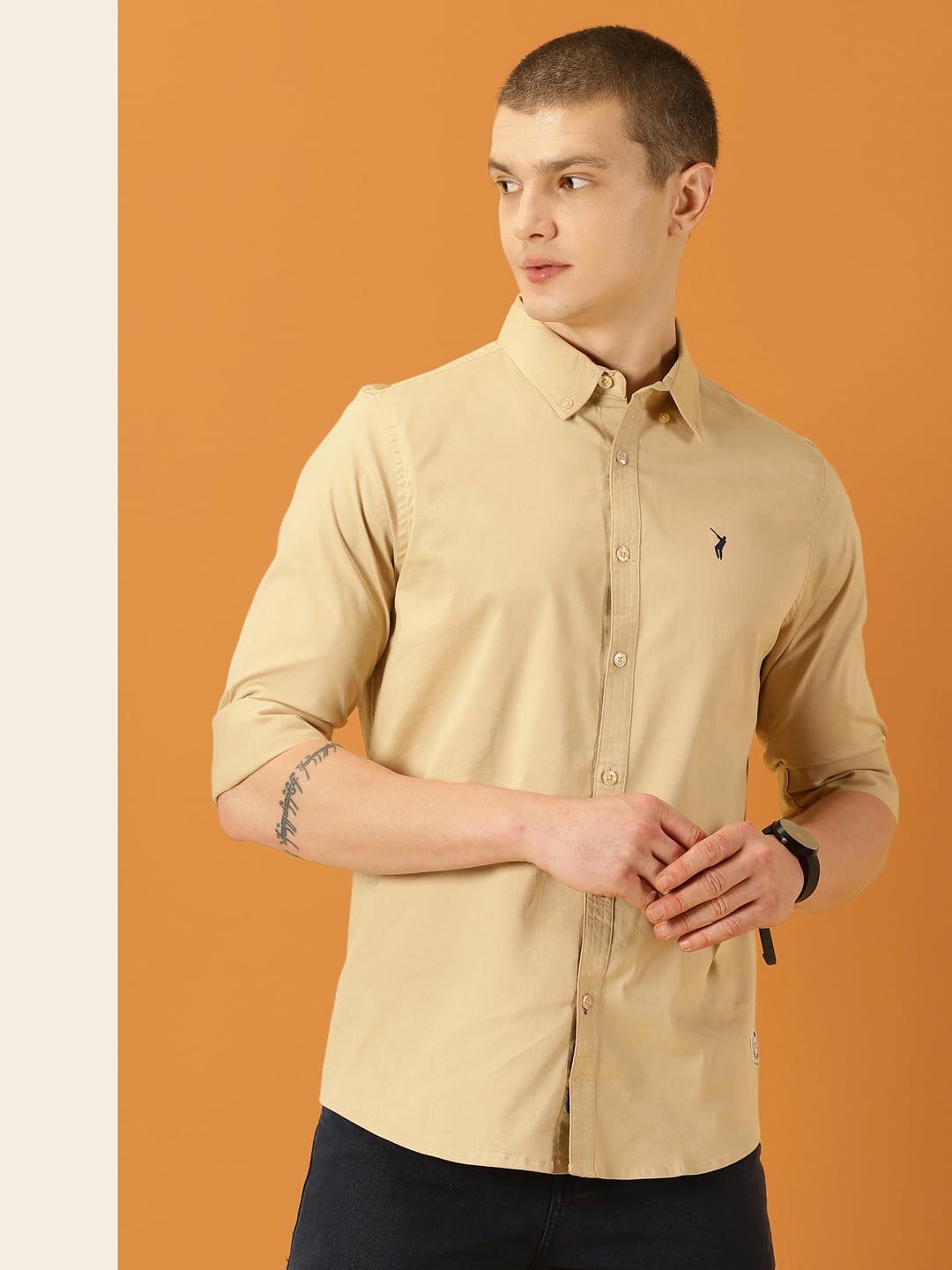 Thomas Scott Mens | Solid | 100% Cotton | Regular Fit | Button Down Collar | Casual | Shirts for Mens (Available in Plus Size)