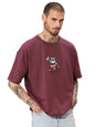 The Souled Store Beer Doggo Oversized T-Shirt for Men Boys Cotton Casual Half Sleeves Baggy Loose Fit Drop Shoulder Round Neck M