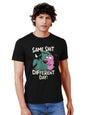 The Souled Store |Courage Same Shit Round Neck Mens and Boys T-Shirt |Half Sleeve Graphic Printed | 100% Cotton Black Color T-Sh