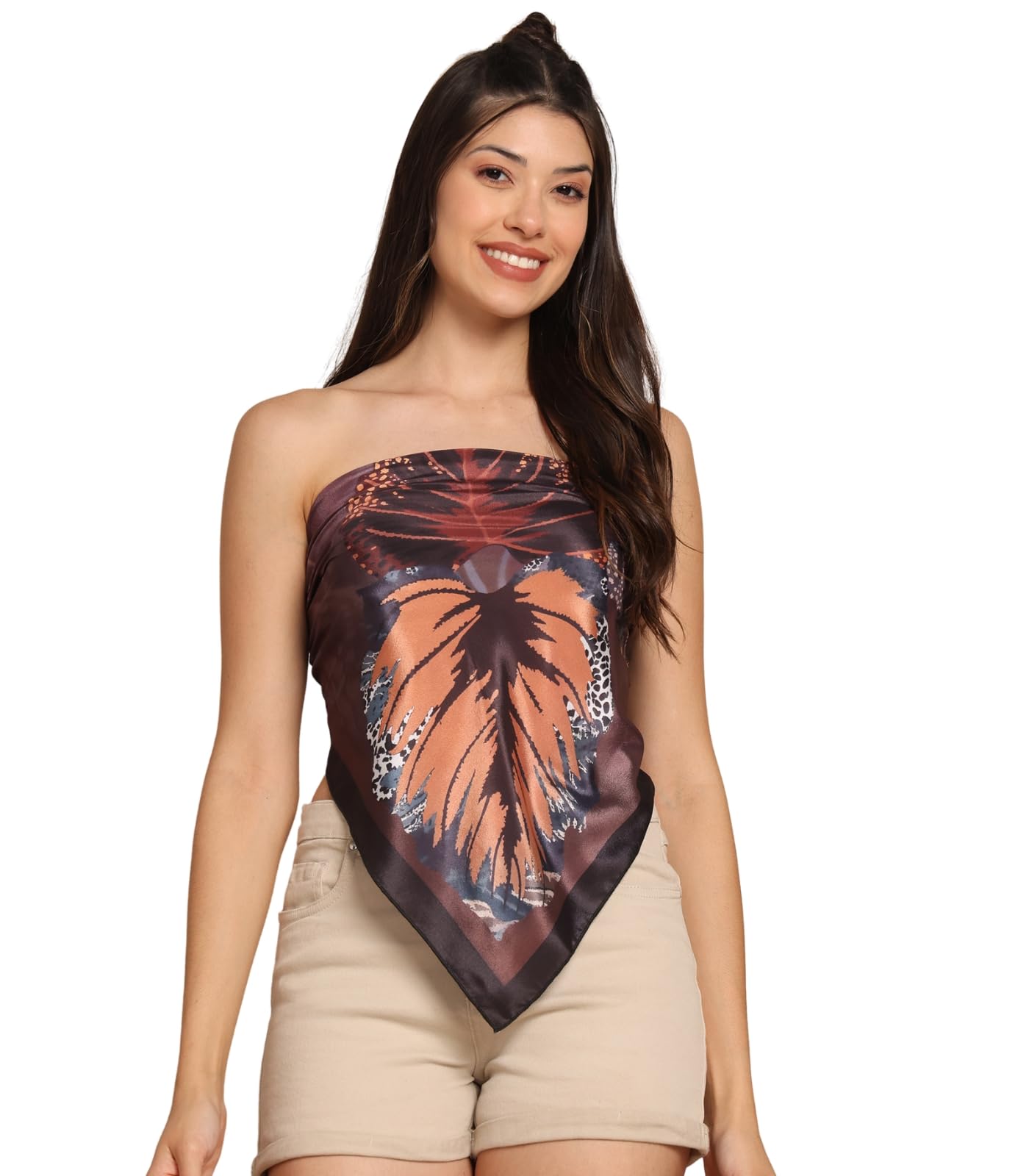 Greciilooks WomenS Crepe Silk Square Scarf