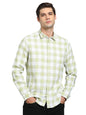 Turtle Men 100% Cotton Slim Fit Light Olive Casual Shirt