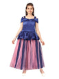 Aarika Girl's Silk A-Line Floor Length Dress (G-3001_Blue_30)