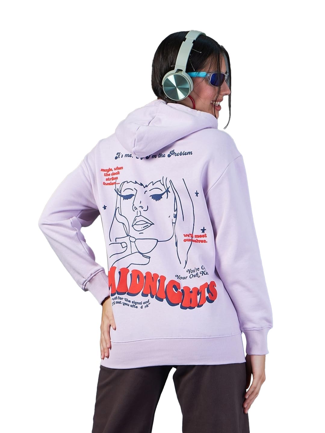 Bewakoof Official Harry Potter Merchandise WomenS Graphic Printed Oversized Hoodies_ 625963_Black_S