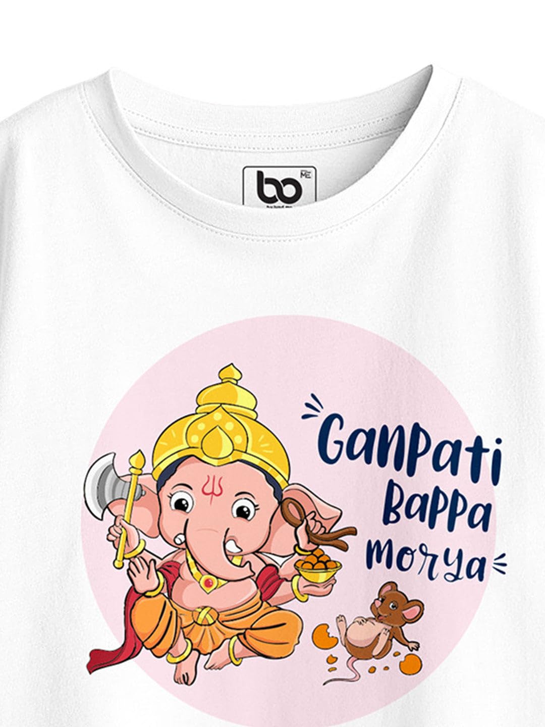 Bon Organik Girls Regular Fit T-Shirt (BON15108_G_White