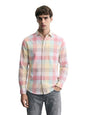 The Indian Garage Co Mens Slim Fit Checkered Cutaway Collar Long Sleeves Shirt