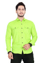Rebelify MenS Cotton Shirt With Pockets Full Sleeves Spread Collar Solid Pattern Botton Down Closure Regular Fit And Standard L