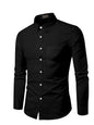 Mildin MenS Cotton Blend Solid Shirt With Spread Collared Full Sleeve Curved Hemline Button Closure Slim Fit And One Pocket | S