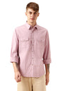 Dennis Lingo Men Pink 100% Cotton Full Sleeve Spread Collar Self Design Shirts