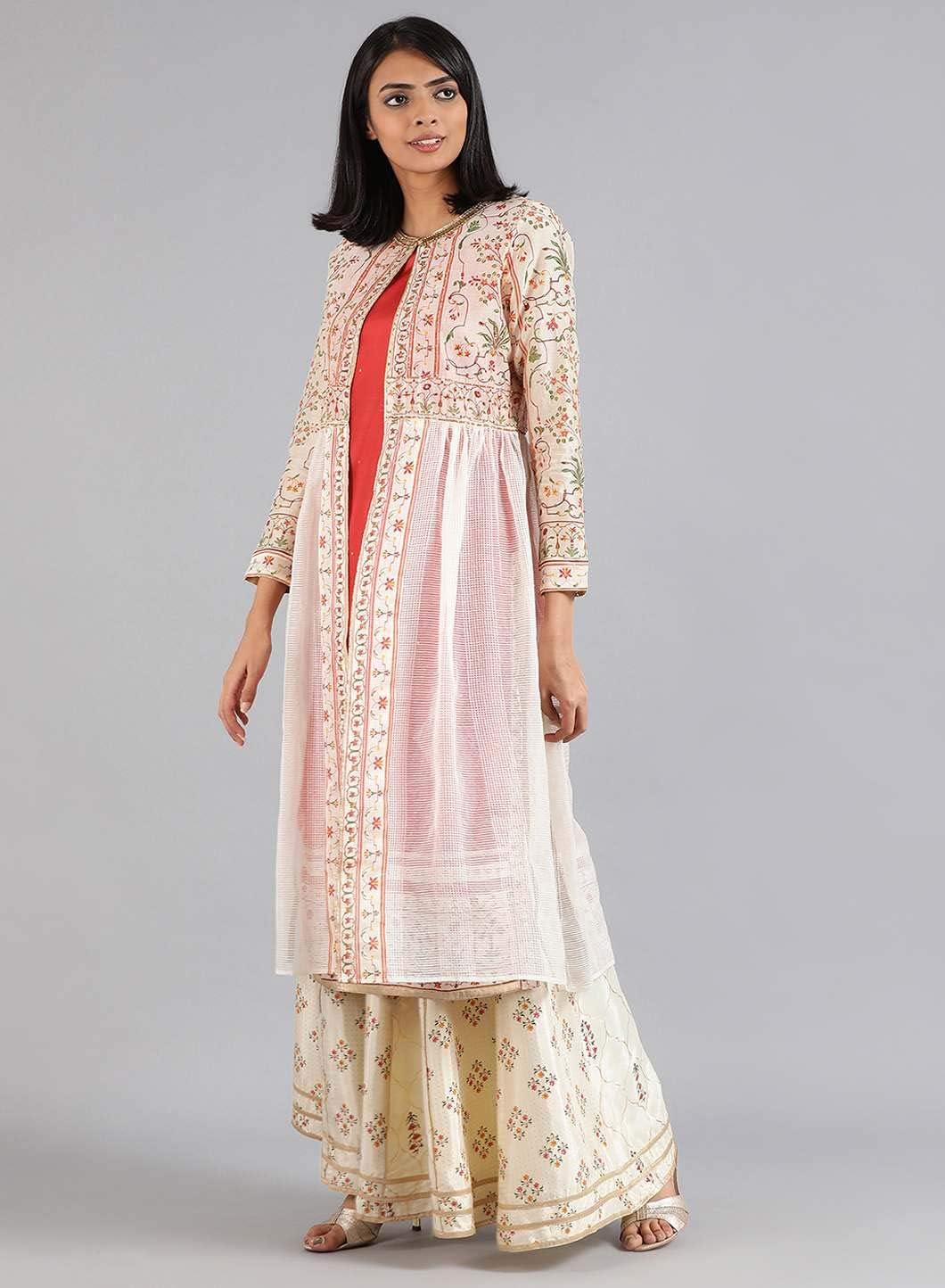 W for Woman Women's Art Silk A-Line Regular Kurta