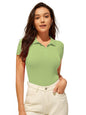 AVANOVA Slim Fit Western for Womens Ruched Solid Tunic Top_Pista Green