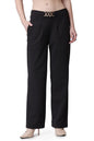 POPWINGS Casual Formal Regular Fit Solid Trousers for Women || Stylish Formal Trouser for Women with Pockets || Pull On Trouser