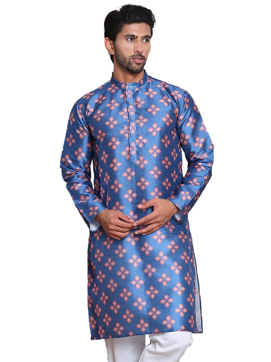 Jompers Mens Digital Printed Straight Kurta