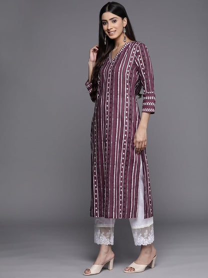 Varanga WomenS Cotton Kurta (Vkur1106_Purple