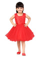 Aarika GirlS Net Fit And Flare Knee-Length Dress (Fk-Shm-1506_Red