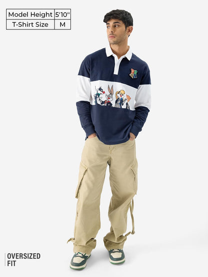 The Souled Store Official Harry Potter Enter The Looney Tunes Cotton Long Sleeve Collared Neck Graphic Printed Oversized Fit Rug