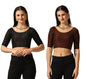 Tagdo Women'S Slim Fit Blouse Pack Of 2 (Combo-5058-Blk-Cof-36)