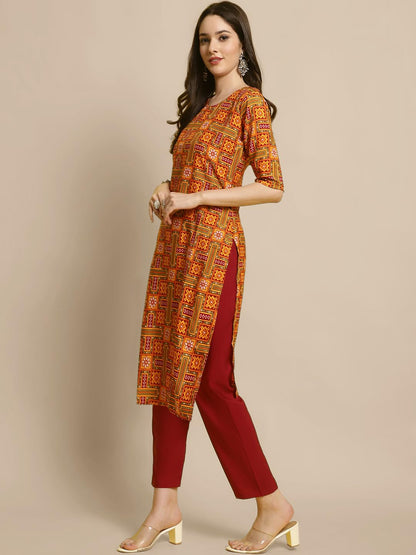 Tee Projekt Crepe Kurti & Pant Set For Women Ll Pack Of 2 Kurta Set Ll Traditional Kurta Set