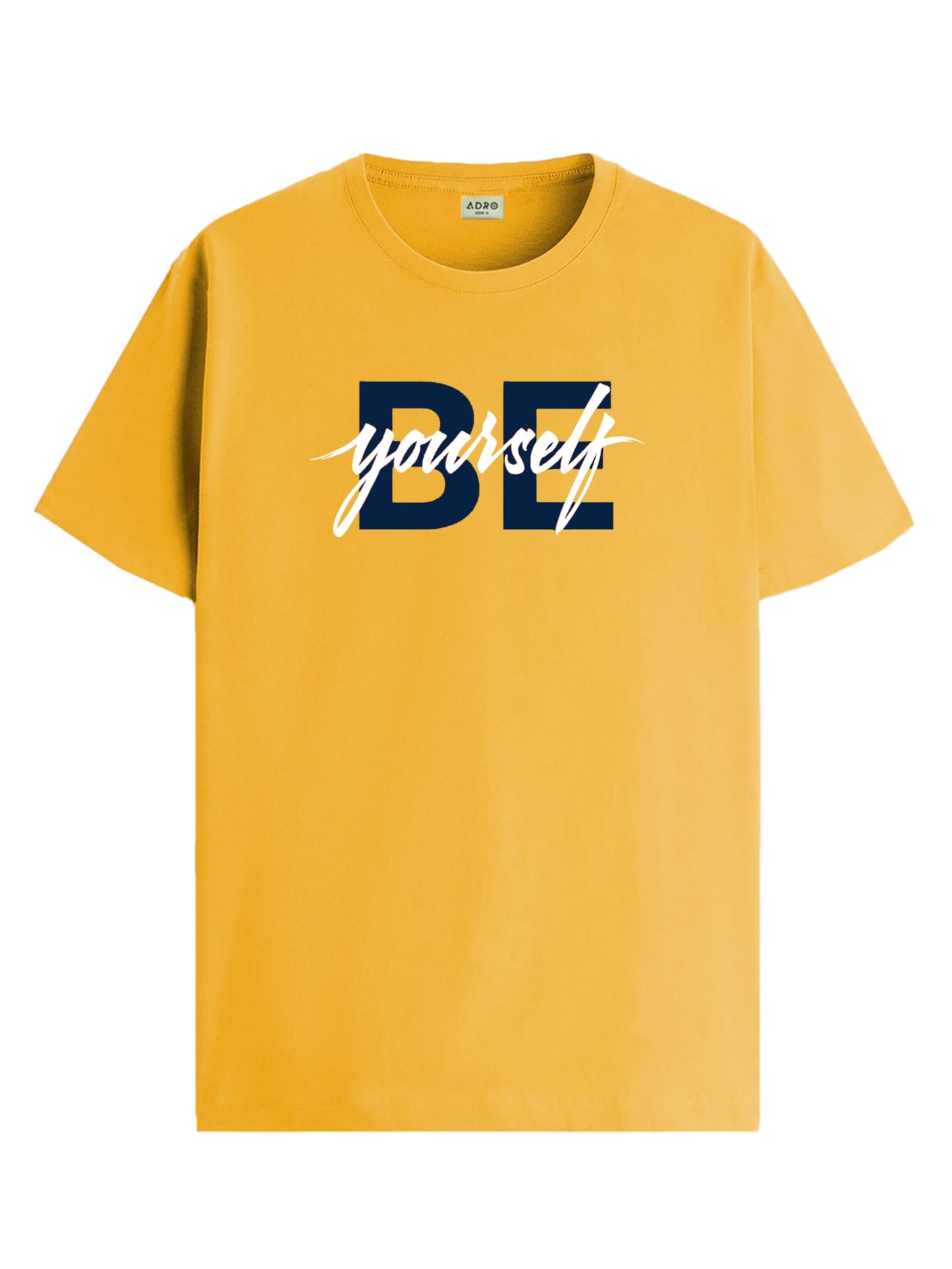 ADRO Tshirt for Men | Printed T Shirt for Men | 100% Cotton T-Shirt |Printed T Shirt | T-Shirts | RN24-BYO-MU-2XL Mustard