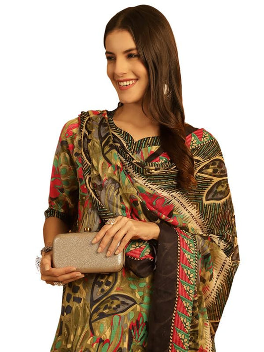 Pinkmint Womens Kurta Set ll Cotton Printed Ethnic Set ll Dupatta Set ll Suit Set