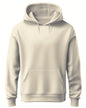 ADRO Mens Cotton Neck Hooded Sweatshirt (H24-PLN-WS_White Sand