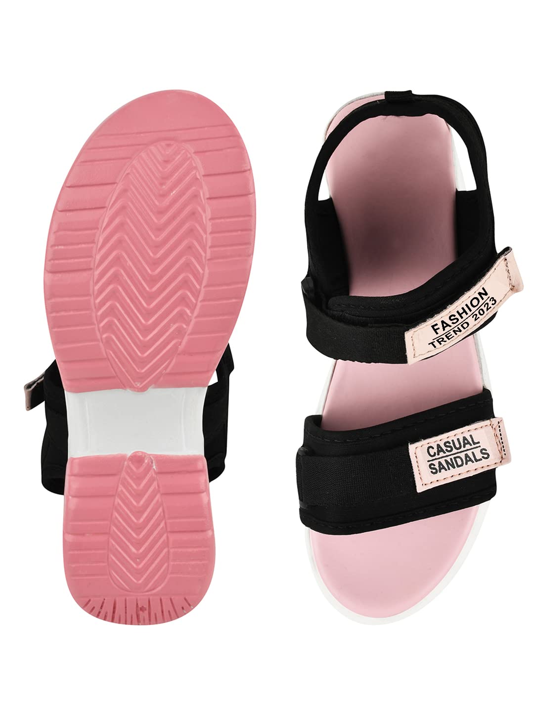 Shoetopia Lightweight Comfortable & Trendy Flatforms Pink Sandals For Women & Girls